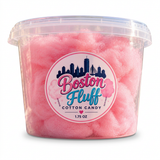 Boston Fluff watermelon cotton candy in a clear 1.75 oz tub