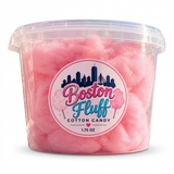 Boston Fluff marshmallow cotton candy in a clear 1.75 oz tub